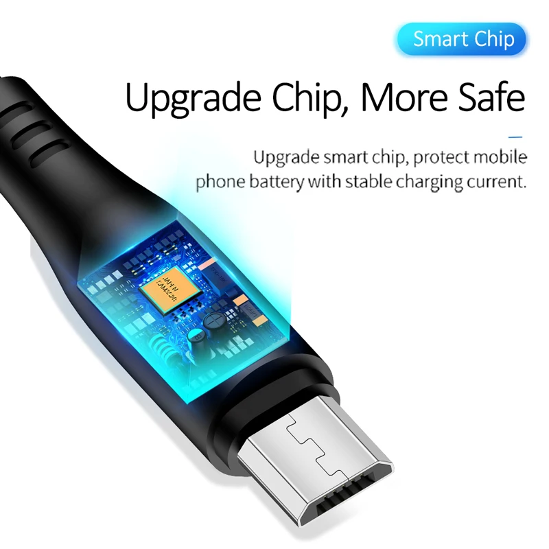 USAMS 3 шт/партия микро USB кабель 1 м 2A передачи данных для быстрой зарядки