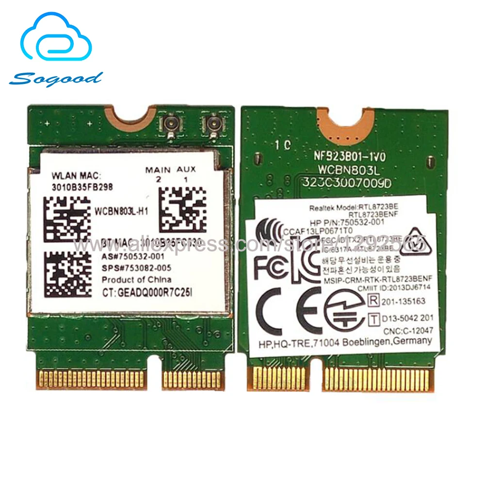 Беспроводная сетевая карта Wi-Fi Bluetooth 4 0 Realtek RTL8723BE RTL8723BENF 792204-001 NGFF/M.2 для DELL Acer SPS