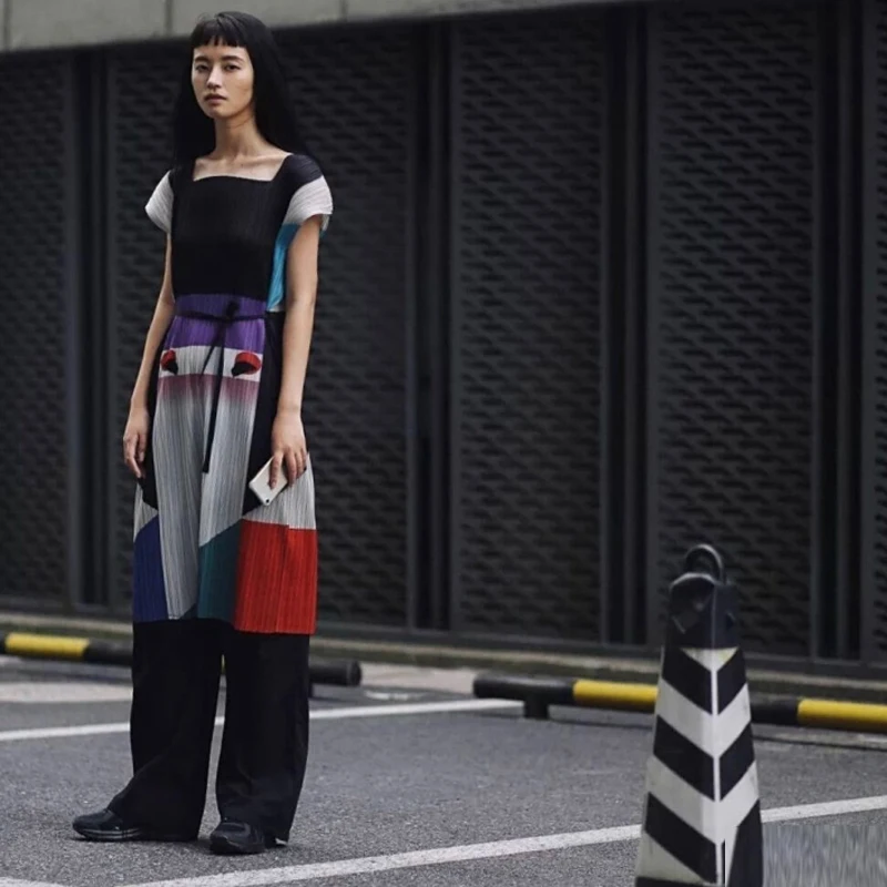 Changpleat 2019 летние новые женские платья miяка плиссированные модные с принтом