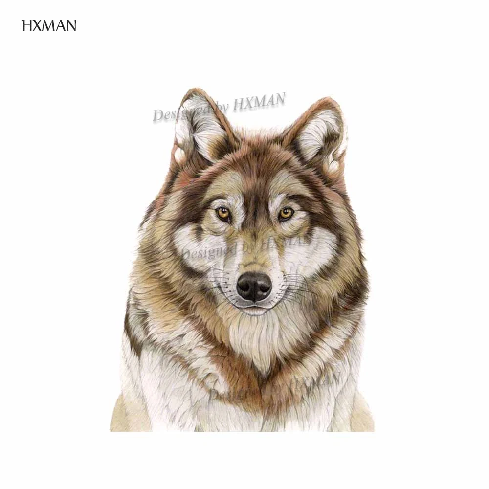 Временная наклейка для татуировки HXMAN Wolf водонепроницаемая женская боди арт тату