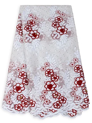 Best Selling White Milk Silk African Tulle Lace Fabric Wedding Net Lace Sewing Women's Dress 5Yard Designer Nigerian Lace Fabric - Цвет: as picture3