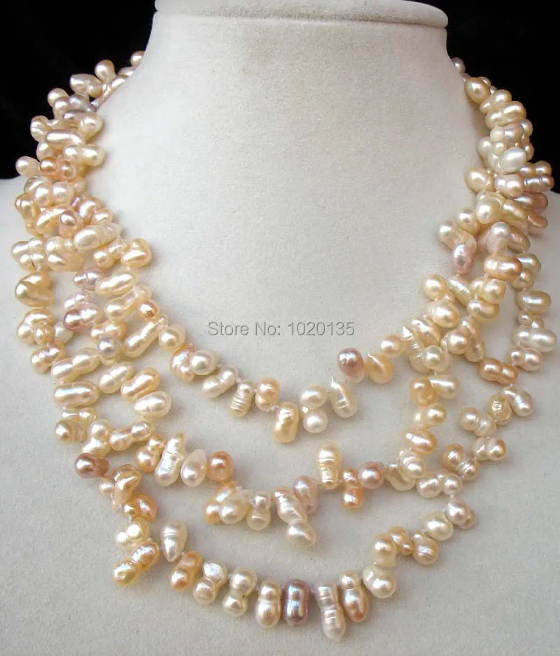 

wow! freshwater pearl necklace pink baroque 50" nature FPPJ wholesale beads