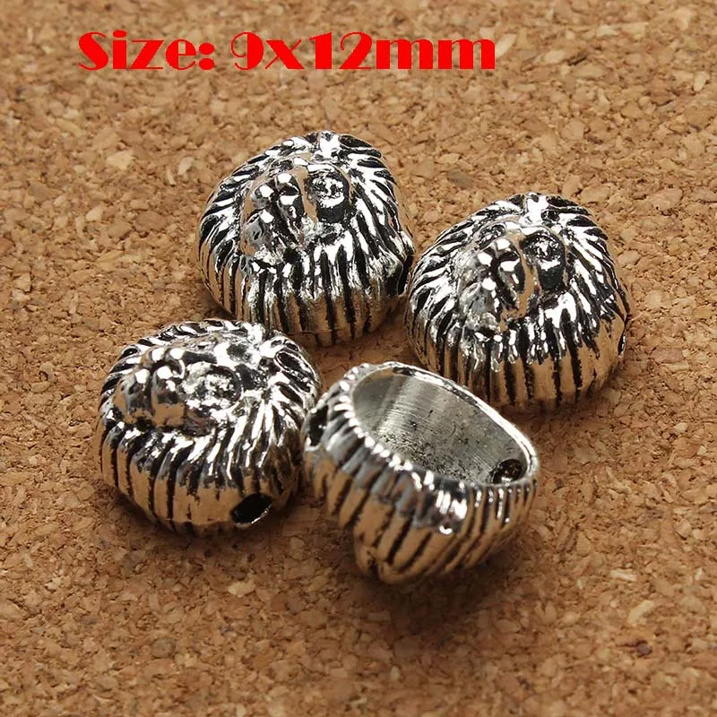 silver lionhead bead 20 шт./лот Античное золото и серебро Цвет Tibean бусы голова льва металлическая распорка Шарм бусины для DIY Jewelry Браслеты делая F2845 - Цвет: silver lionhead bead
