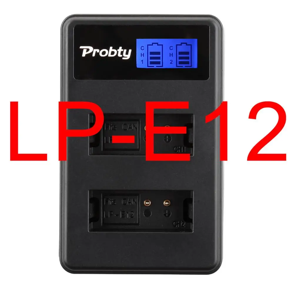 LPE12 LP-E6 LP E6 LP-E8 LP-E10 E10 LP-E12 LP-E17 NP-FW50 NP-BX1 NP-W126 EN-EL14 EL14 EN-EL15 EL15 ЖК-дисплей Камера батареи dual Зарядное устройство - Цвет: LPE12