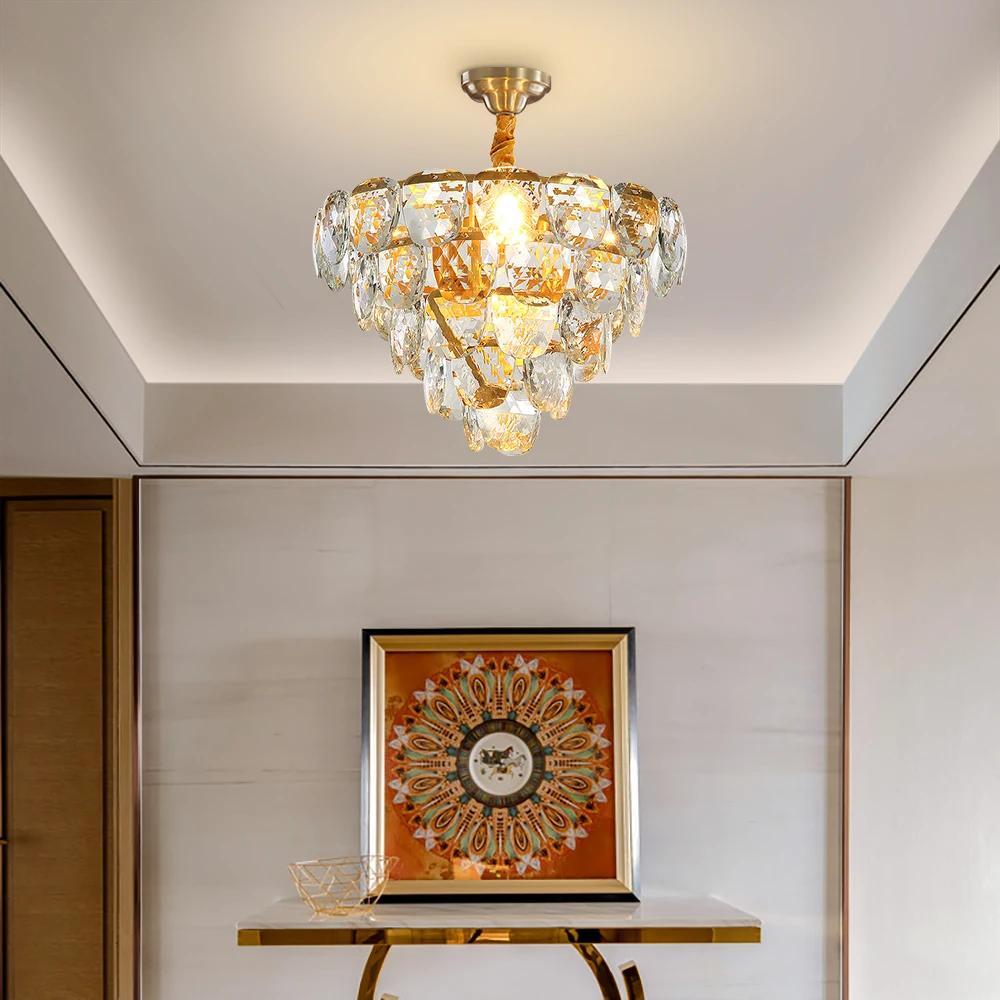 Новая Современная хрустальная люстра для гостиной роскошные золотые домашние