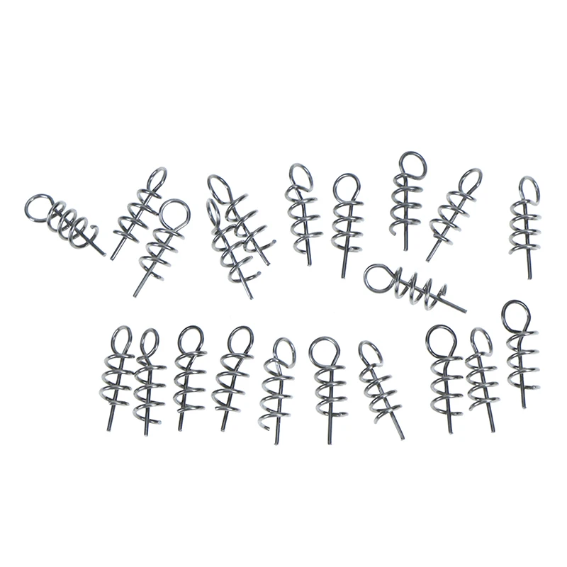 20Pcs Fishing Hook Centering Pins Fixed Latch Needle Spring Twist Crank Lock for Soft Lure Pin | Спорт и развлечения