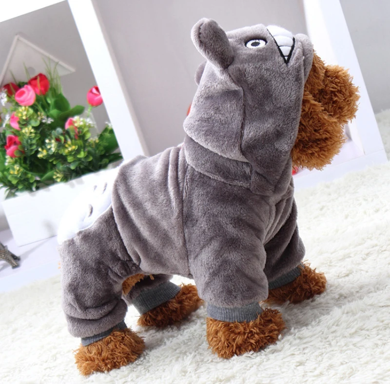 Fleece Warm Dog Jumpsuit pajamas Winter Pet Clothes Coat Jacket Hoodie Pyjamas Pijama Chihuahua Puppy Poodle Bichon Costume | Дом и сад