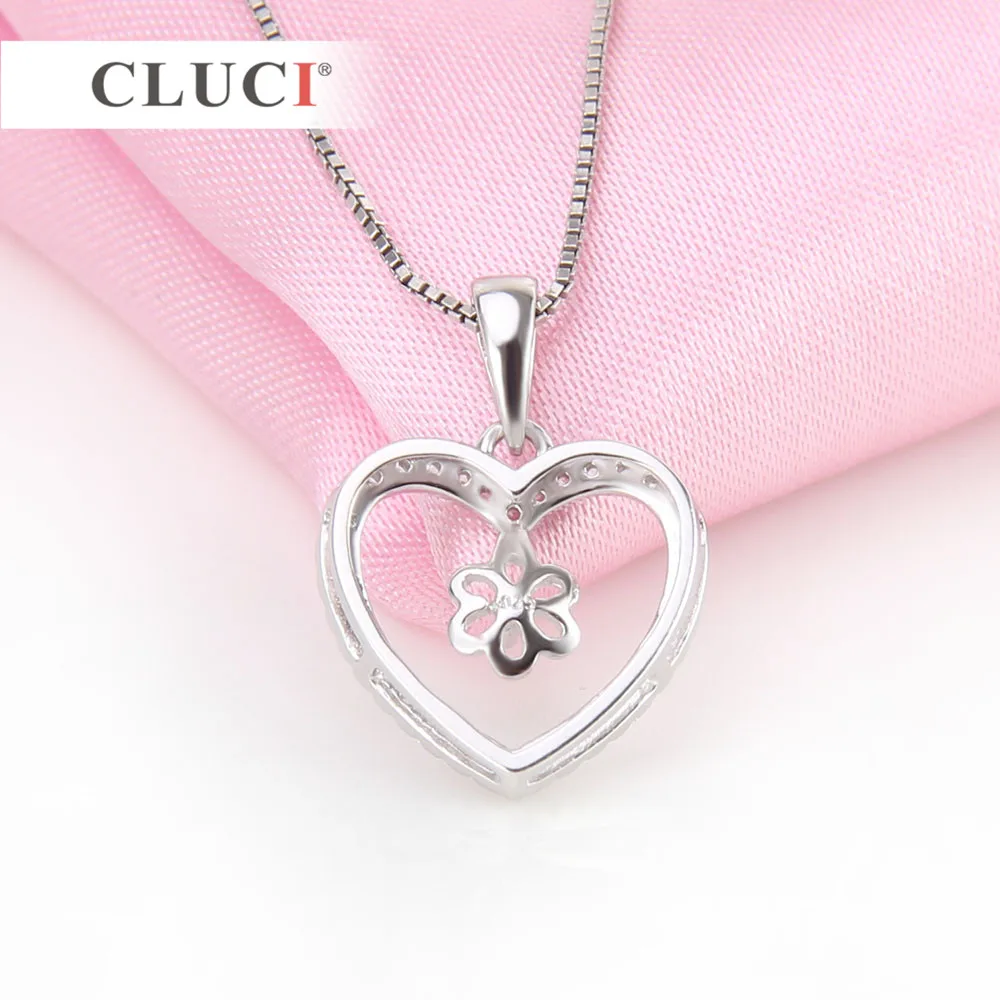 CLUCI подвеска в виде сердца из стерлингового серебра 925 пробы с жемчугом для женщин