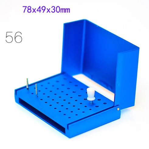 1PC 56 Holes Blue 1 шт. держатель зубных боров блоки автоклавные для полировки щетки Высокая Низкая скорость чашки bur блок - Цвет: 1PC 56 Holes Blue