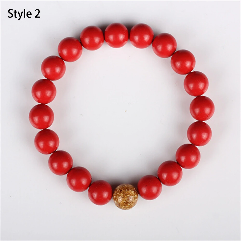 Style 2-6mm 6-10 мм Аутентичные тайваньские циннабарские бусины Будды Сутра Шарм браслет подарки на удачу избежать злых ювелирных изделий для мужчин или женщин Прямая поставка - Окраска металла: Style 2-6mm