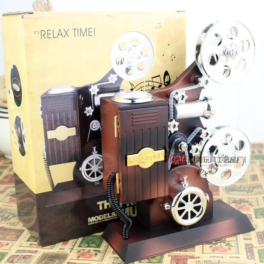 Винтажная пластиковая музыкальная шкатулка античное украшение модель проектора