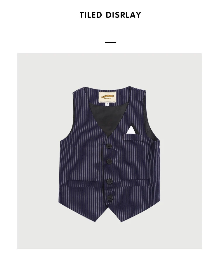 Kids Stripe Wedding Suit Brand Flower Boys Formal Tuxedos School Summer Clothing Set Birthday Dance Prom Dress Costume |
