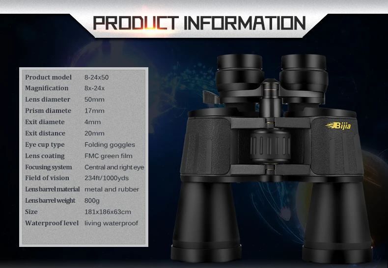 BIJIA 10-120X80 профессиональный зум оптический охотничий бинокль широкоугольный кемпинговый телескоп с интерфейсом штатива