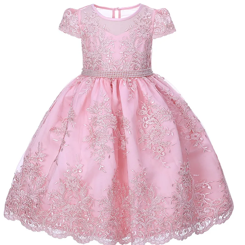 Photo Color 1 Розовые вечерние платья с цветочным рисунком для девочек, vestido daminha пояс с жемчугом, бантом, рукавами-крылышками, платье с цветочным узором для девочек кружевное платье для первого причастия - Цвет: Photo Color 1