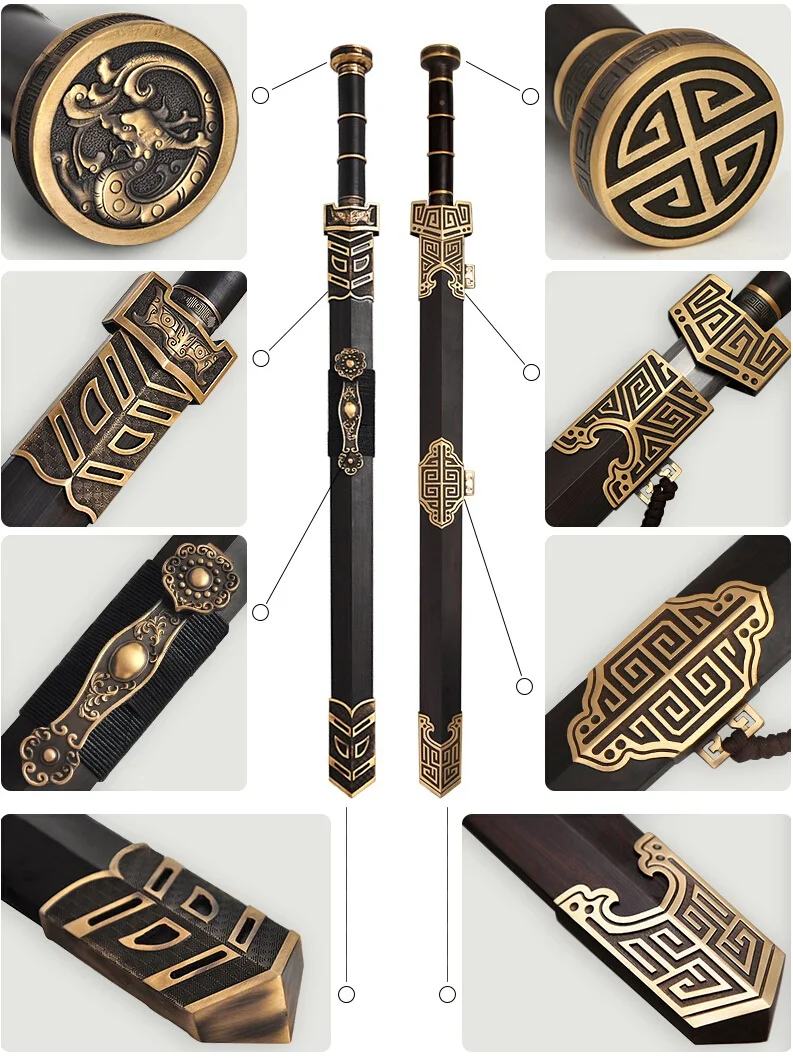 Handle Forging Sword Katana Sharp Damascus Steel Blade Brass Harness Ebony Scabbard Full Tang HL | Дом и сад