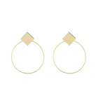 Европейские и американские простые геометрические круглые металлические большие серьги, оптовая продажа