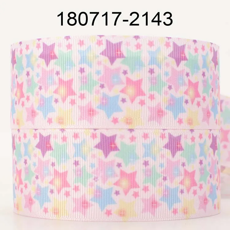 

New 50 yards star & color dots ribbon printed grosgrain,satin ribbons free shipping 2142