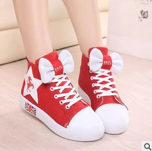 Good Quality Free shipping 2014autumn new Korean version Hot sale bow round head women canvas shoes cheap wholesale big discount | Обувь