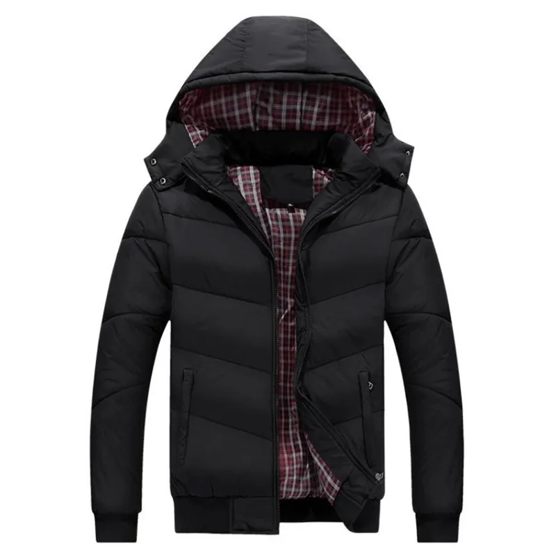 Men's Autumn And Winter Down Jacket Detachable Hooded Fashion Solid Color Warm Cotton casual solid Jacket Large Size Coat