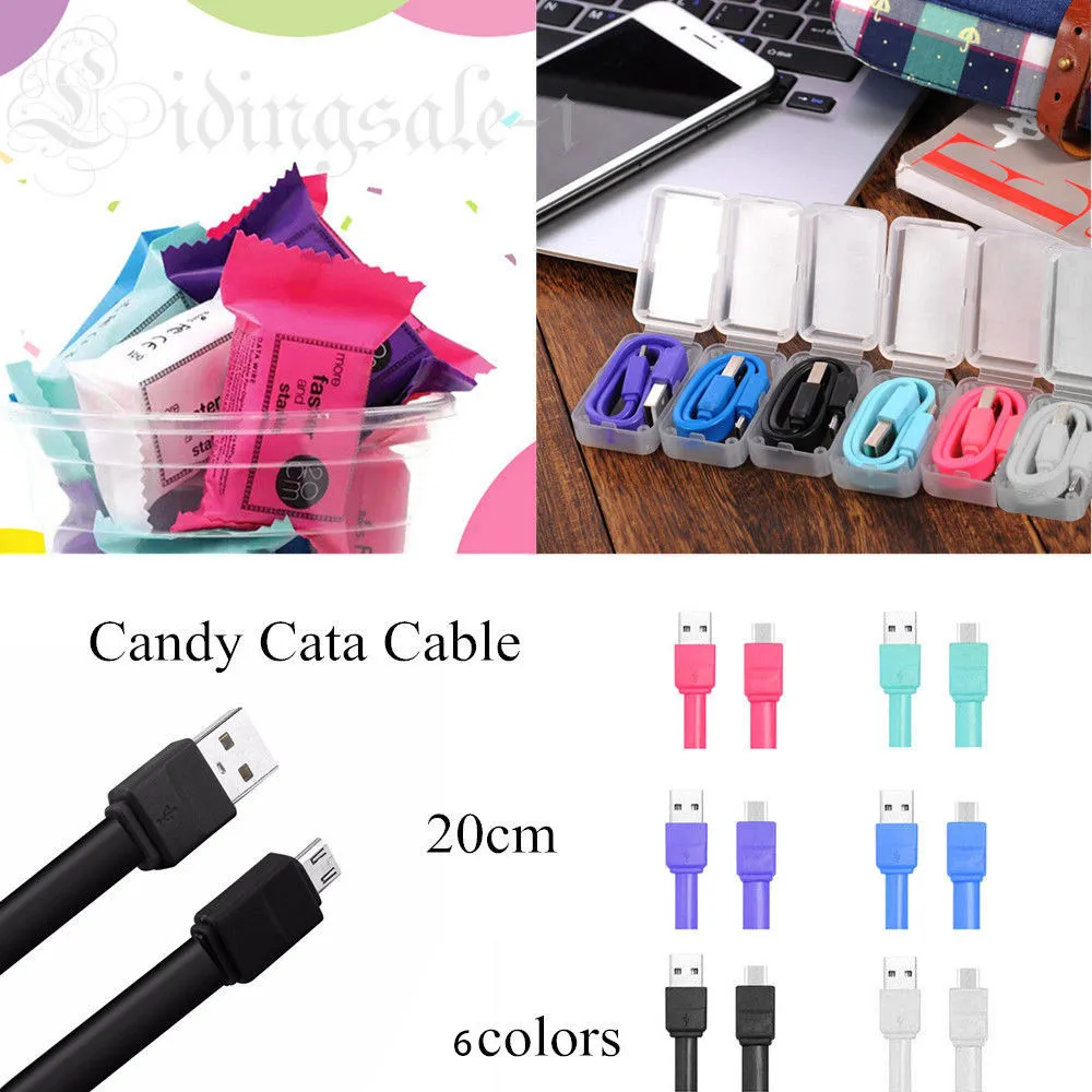 Кабели для передачи данных CARPRIE 20 см короткий плоский зарядный шнур MICRO USB кабель