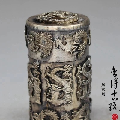 Изысканная резная коробка для табака Longfeng искусственные украшения из белой