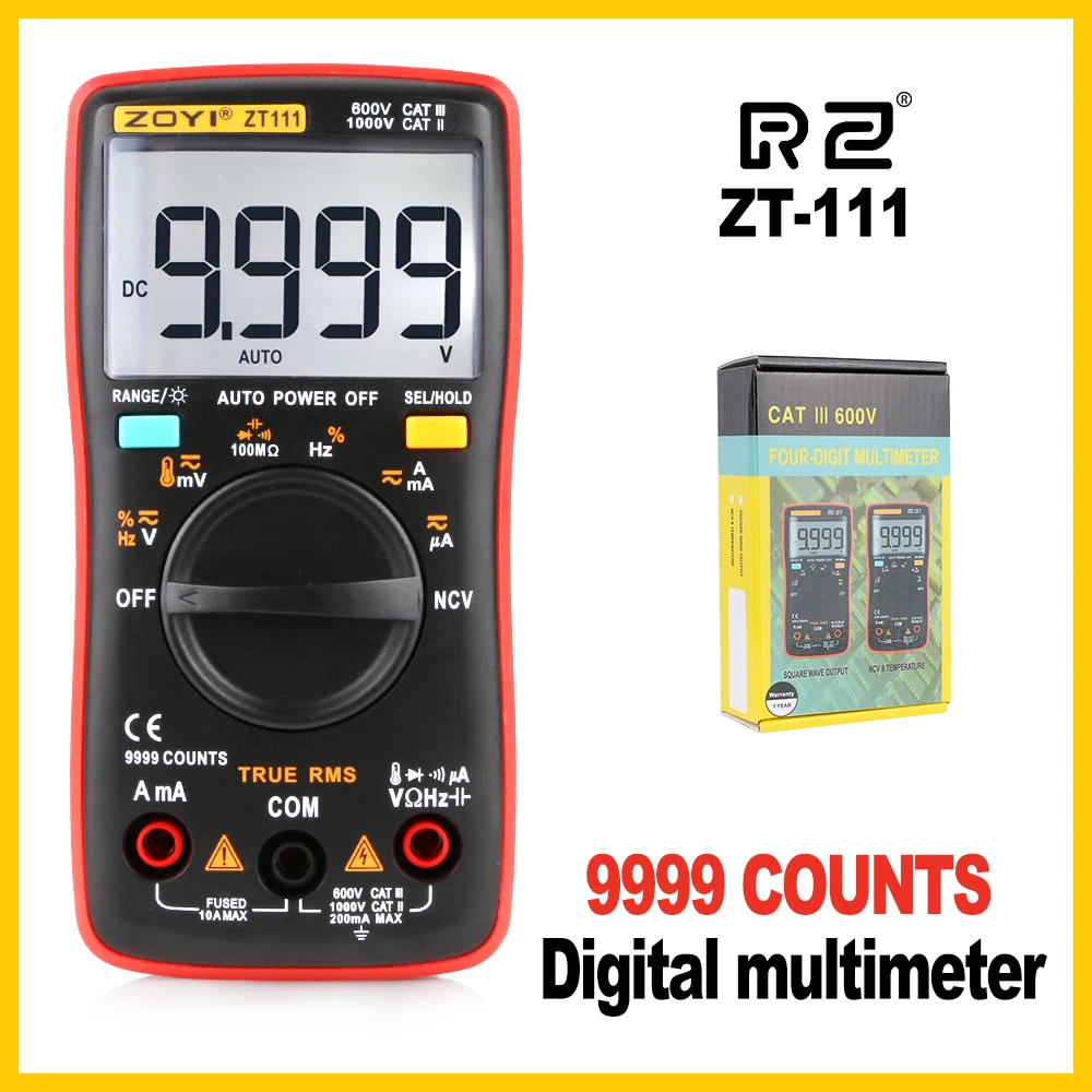 

Professional Industrial LCD Multimeter Backlight Auto Range Digital Multimeter ZT111