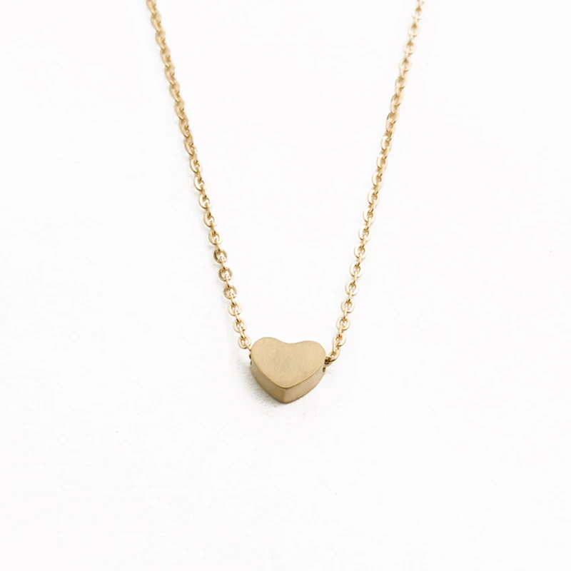 Минималистичное украшение: ожерелье с розовым сердцем для женщин, подарок на День святого Валентина, нержавеющая сталь, милые подвески, коллекция Колларес с доставкой.