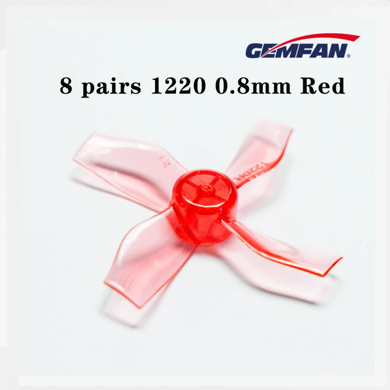1220 0.8mm Red 8 пар Gemfan 1219/1220/1635/1635/1940/2040/2540/3028/5043 пропеллер ПК вращение по часовой стрелке и против реквизит для квадролет с дистанционным управлением с видом от первого лица гоночный Бесколлекторный двигатель - Цвет: 1220 0.8mm Red