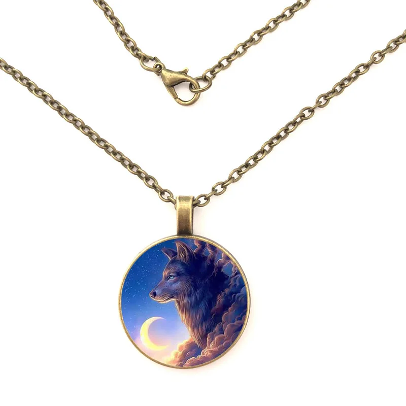 Стеклянное Серебряное колье moon Wolf Женские аксессуары для платья стеклянная