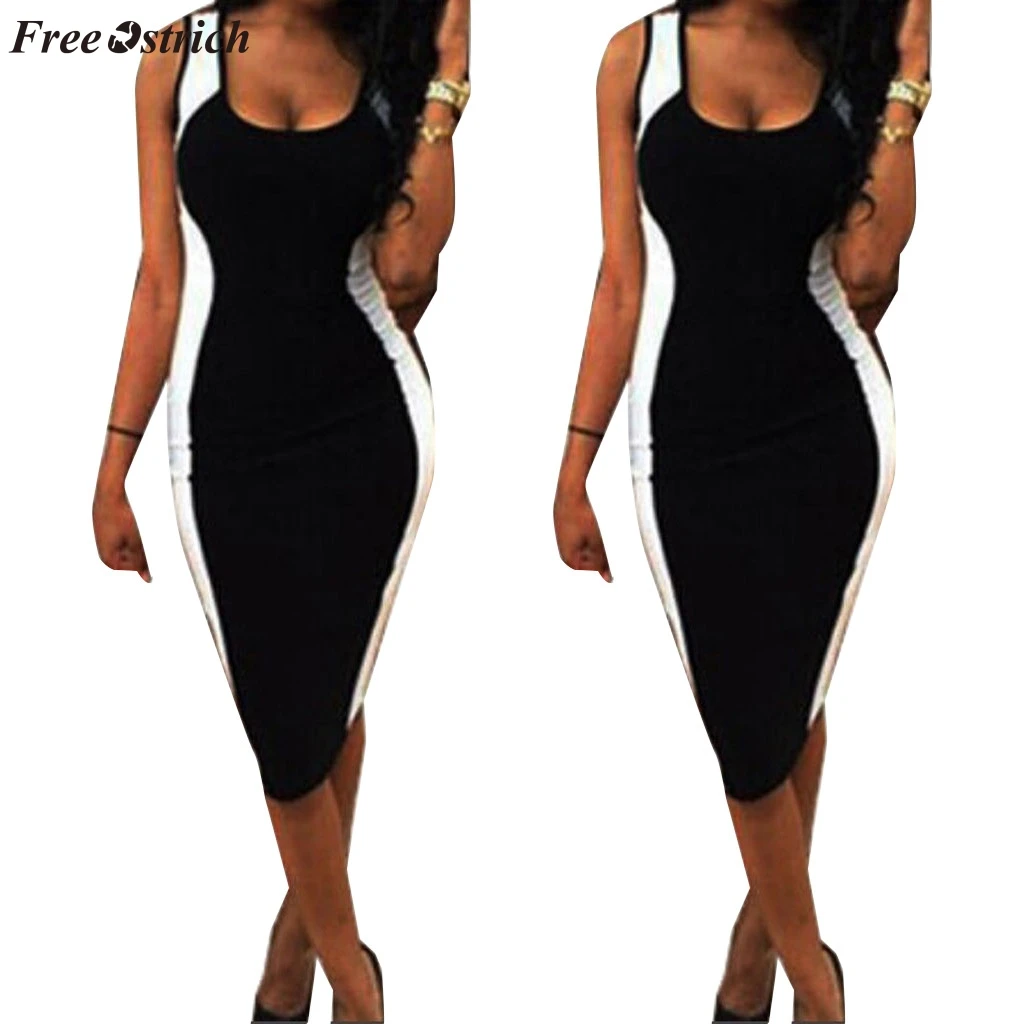 Бесплатная Страусиная Новинка облегающее платье большого размера женское черно