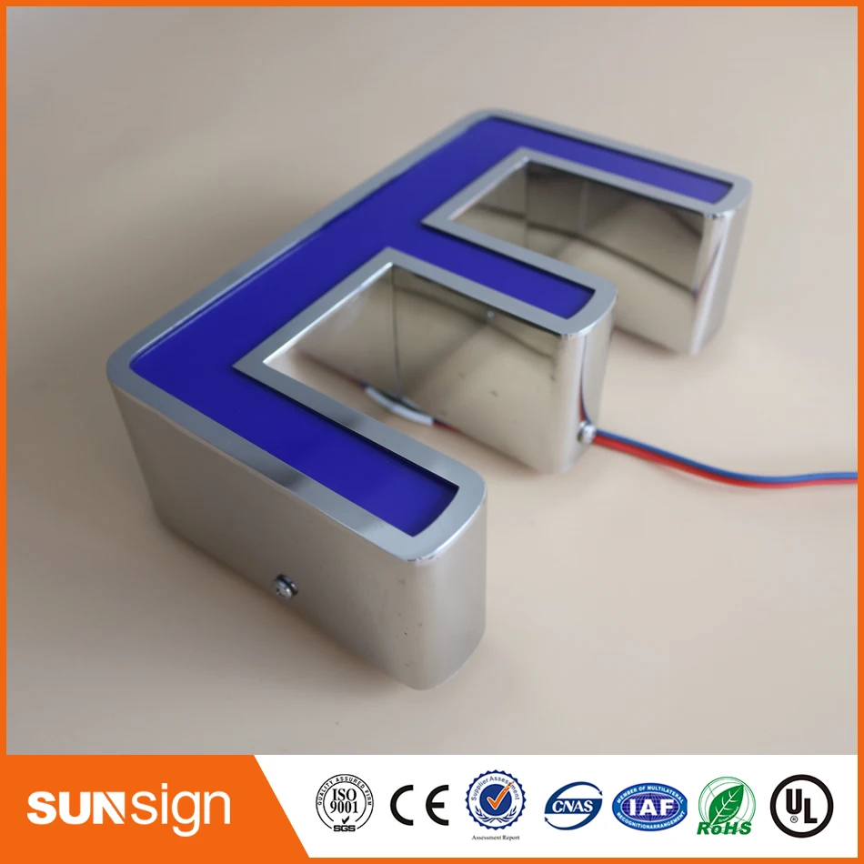 Наружная светодиодсветодиодный 3d буква из нержавеющей стали с логотипом