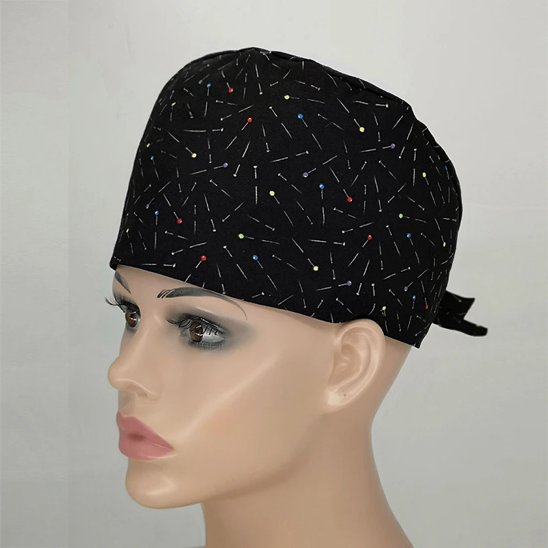Черный Surgical Cap for Women and Men Operating room hat doctors nurses surgery caps/hat Veterinary pet puppy hat - Цвет: Черный