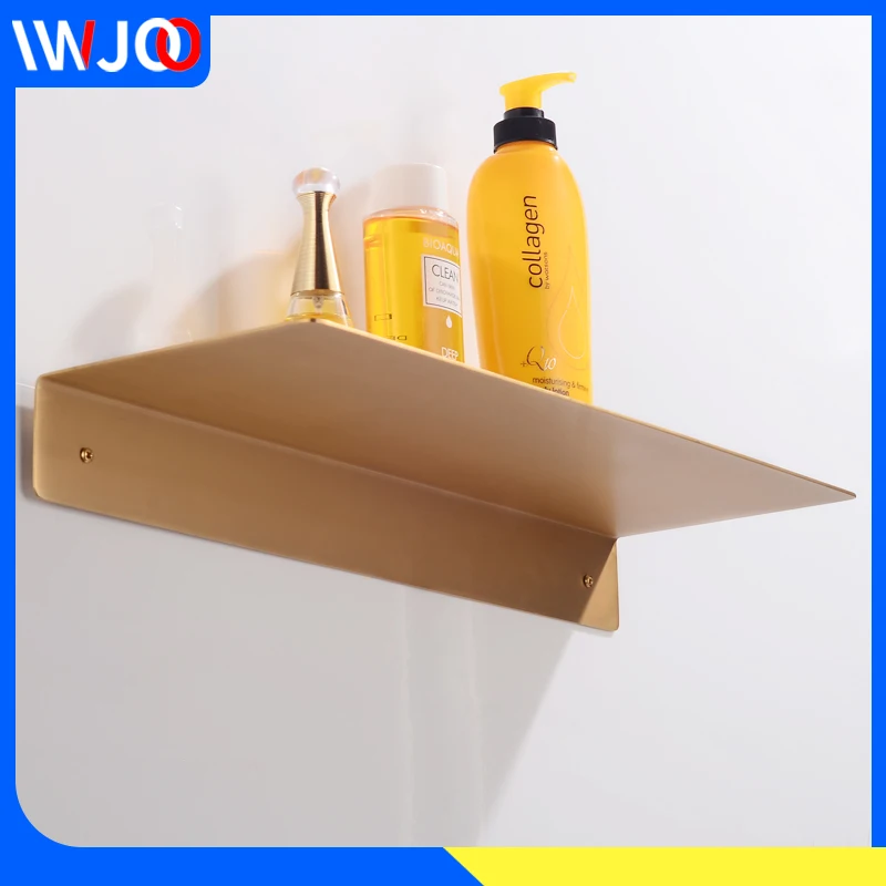 

Bathroom Shelf Organizer Copper Single Bathroom Shelves Wall Shelf Shower Shampoo Storage Rack Decorative Toilet Cosmetic Rack