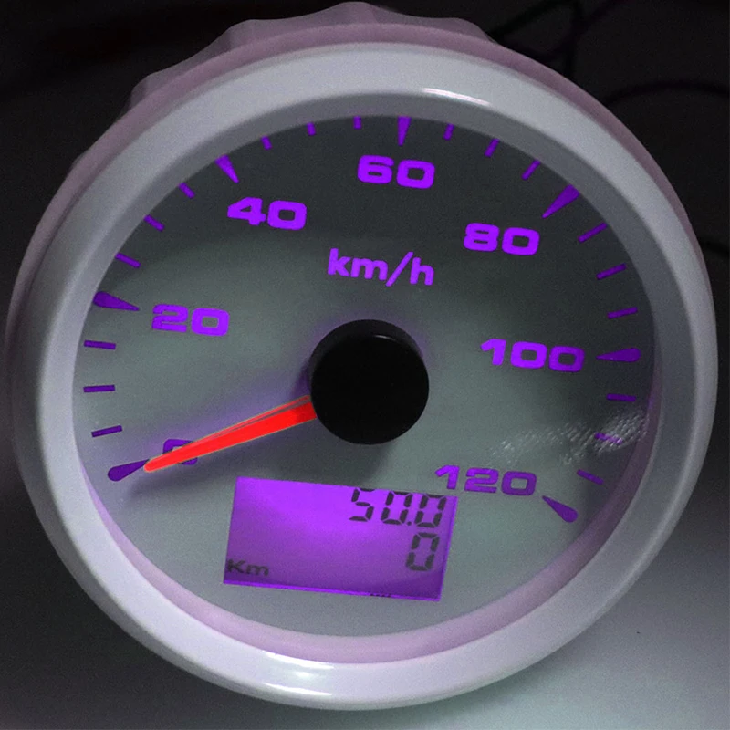 0~ 120 kmh 85 мм Лодка автомобиля gps Спидометр ЖК-дисплей Дисплей IP67 доказательство воды для двигателя авто Yacht 7 с аккумулятором, Трехцветная подсветка 12 V-24 V