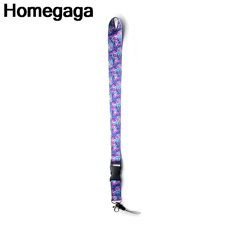 Homegaga фиолетовые цветы листья ремешки шеи ремень id значок держатели телефона ожерелье для ключей держатели значков тесьма D2129