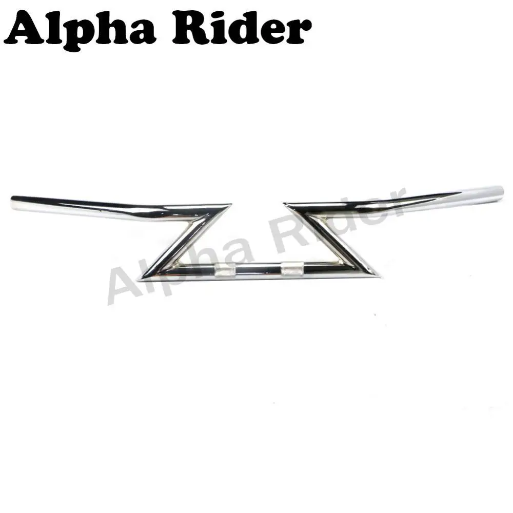 Chrome 25 мм " Z бар Тяговая рукоятка молния руль для Honda Steed Shadow 400 Suzuki GZ150 Kawasaki Vulcan Yamaha V-Star Cruisers - Цвет: Chrome