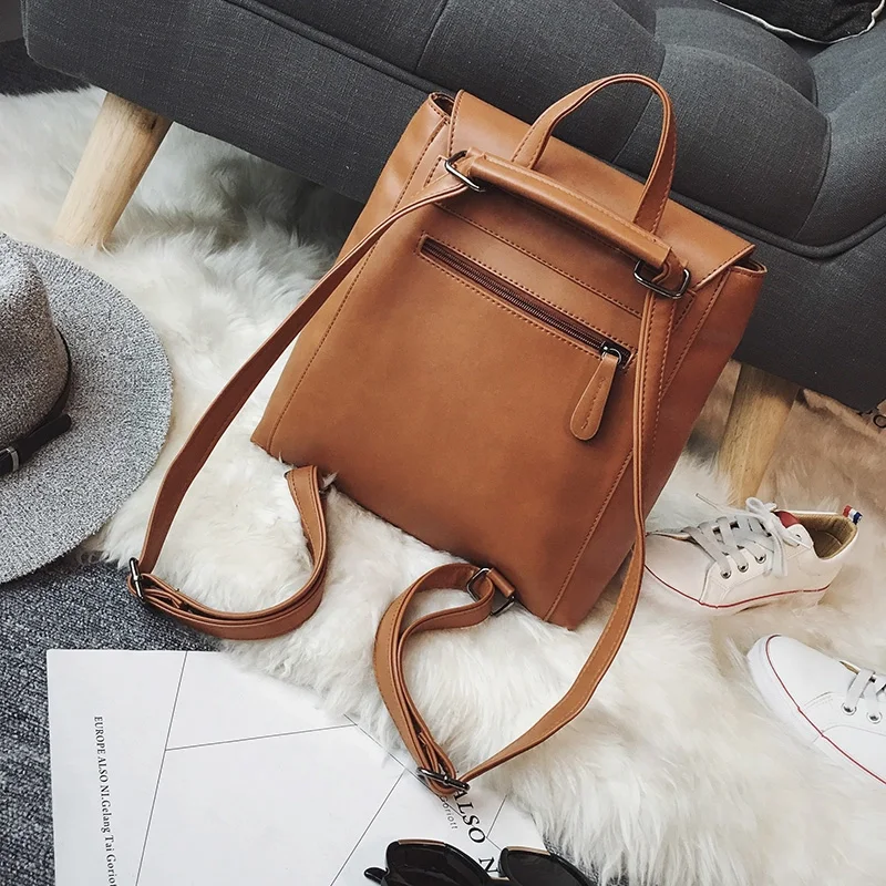 Коричневый женский рюкзак для подростков популярная Студенческая школьная