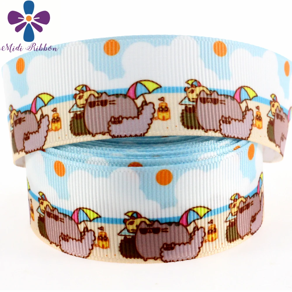 1 &quot25 мм Летняя серия Sandbeach Шаблоны печатных Grosgrain ленты милый мультфильм группа