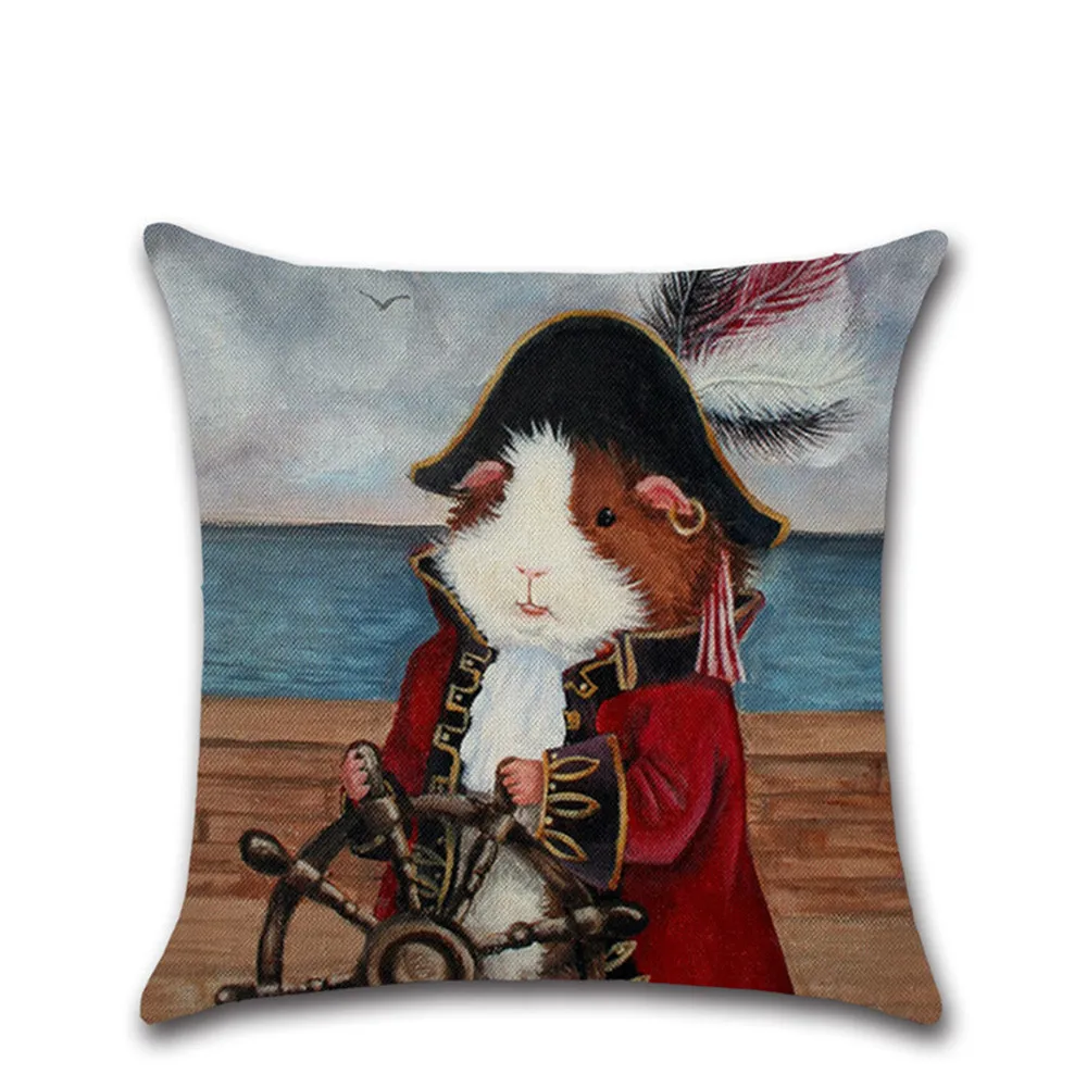 Lovely Cartoon Hamster Printing Pillow Case Cotton Linen Pillowcase Hand Painted Printed Covers Home Cases 45x45cm | Дом и сад