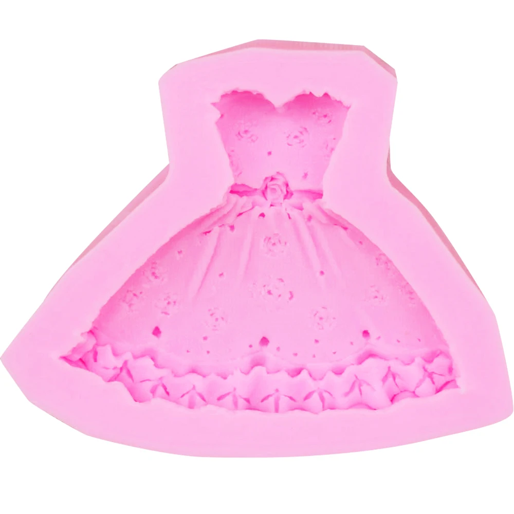 Byjunyeor M264 Hot 3D Skirt Princess Dress Epoxy UV Resin Mold Silicone Fondant Cake Decorating Tool Baking Tools images - 6