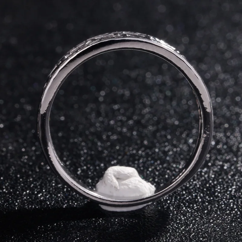 Объемный прозрачный CZ Anillos Mujer серебряный цвет буквы Нана кольца для Hombre кольцо