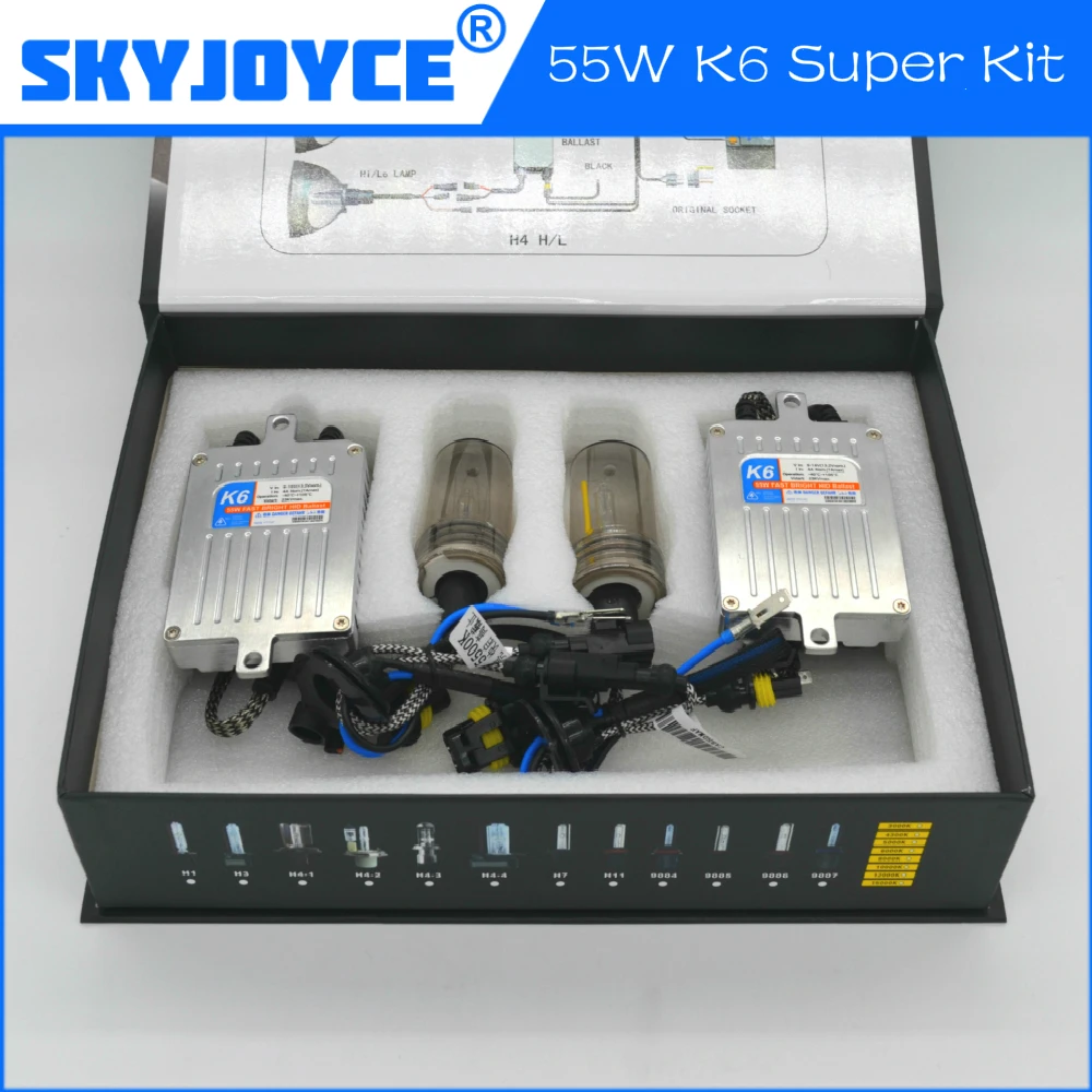 2021 SKYJOYCE hid H7 Быстрый яркий HID конверсионный комплект для H1 H3 H8 H9 H11 9005 9006 5500K 55 Вт