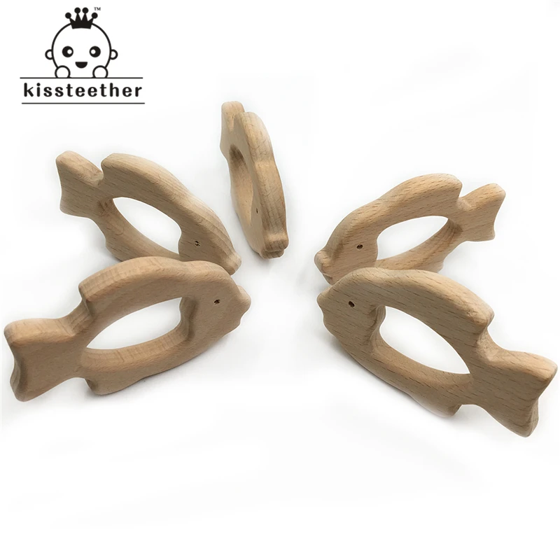 Juguete teetings para beb&eacute;, mordedor de madera, joyer&iacute;a para dentici&oacute;n infantil, regalo para beb&eacute; personalizable hecho a mano, Teether-10pcs de animales de madera-3