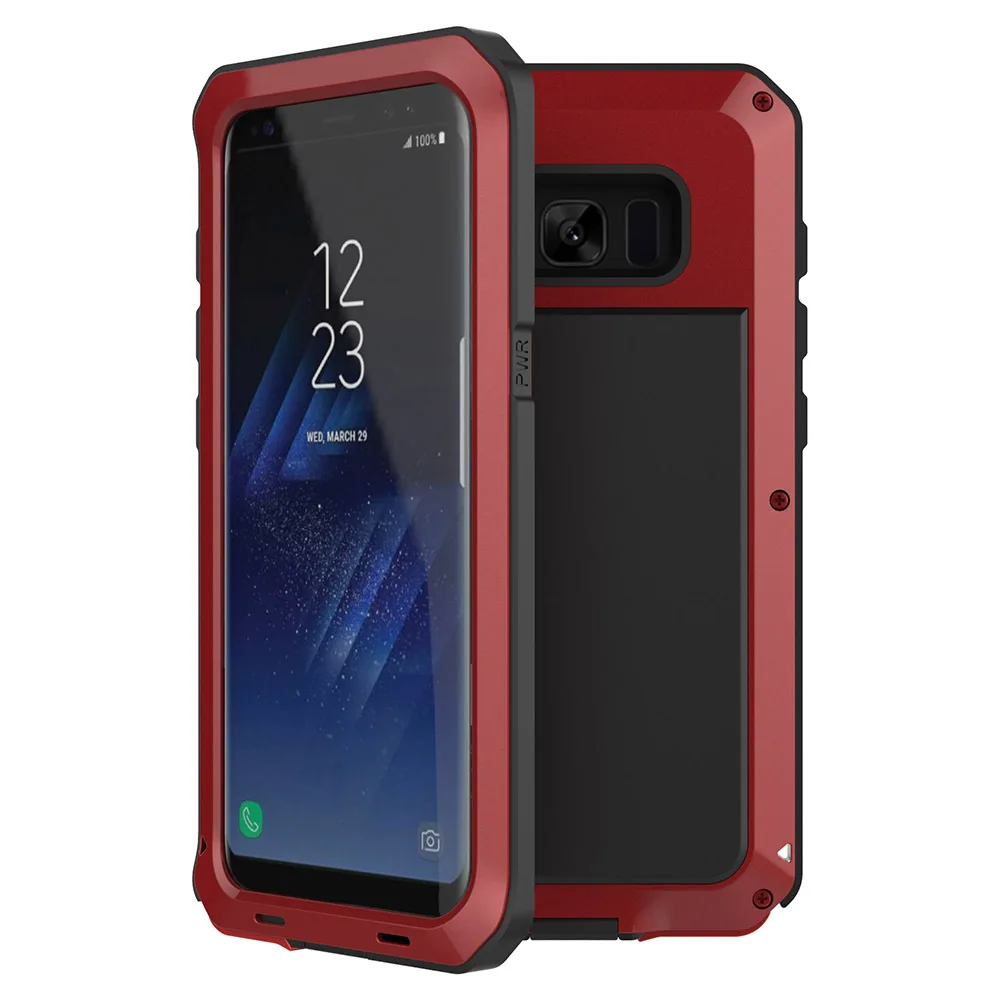 Red Сверхпрочный Защитный металлический алюминиевый чехол для телефона samsung Galaxy S9 S8 Plus S4 S5 S6 S7 edge Note 8 5 4 противоударный чехол - Цвет: Red