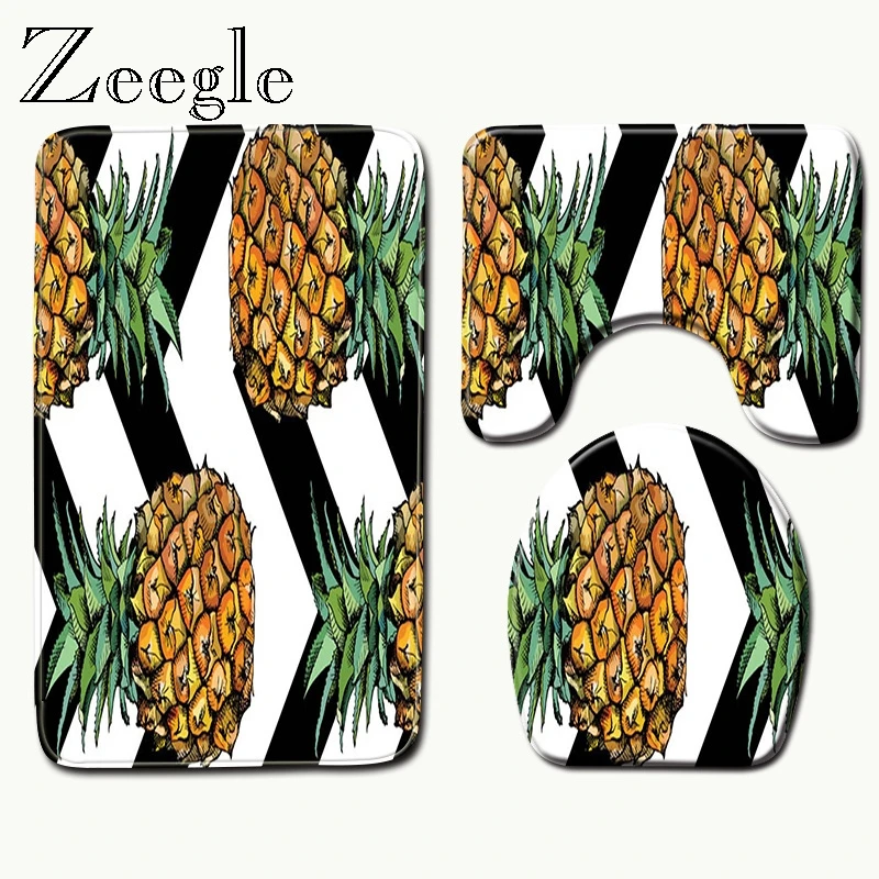 Zeegle 3 шт./компл. Набор ковриков для ванной комнаты коврики туалета с принтом