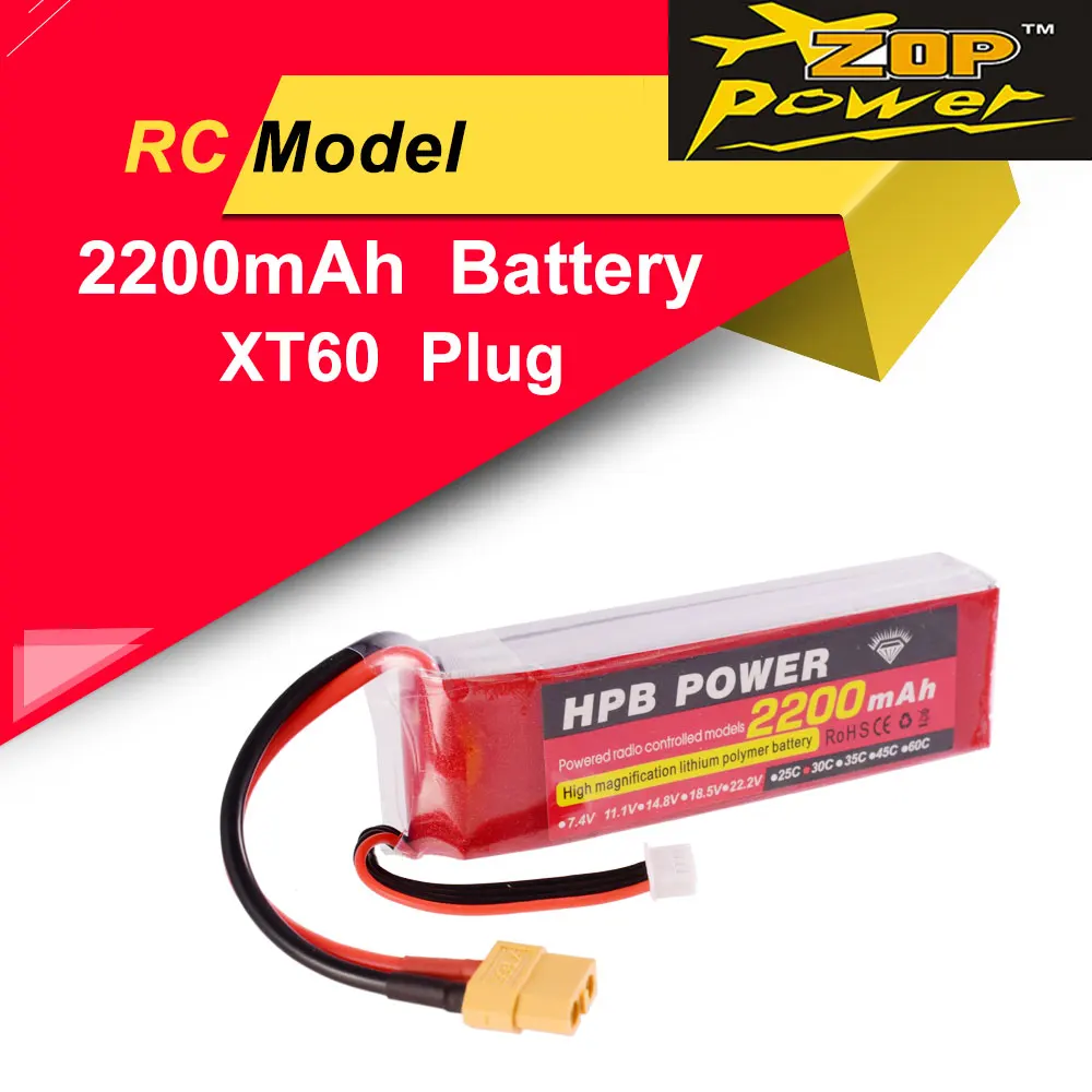 Литий-полимерный аккумулятор ZOP Power HPB 11 1 В 2200 мА · ч 30C 3S T-образный штекер XT60