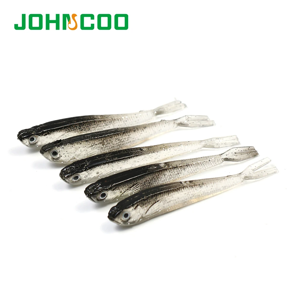 JOHNCOO новейшая Мягкая приманка для рыбалки 10 шт. 3D с глазками 2 3 г 6 силиконовые