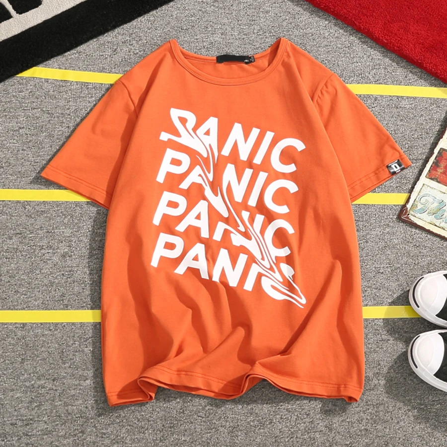 Мужская хлопковая футболка в стиле Харадзюку повседневная короткая Корейском с