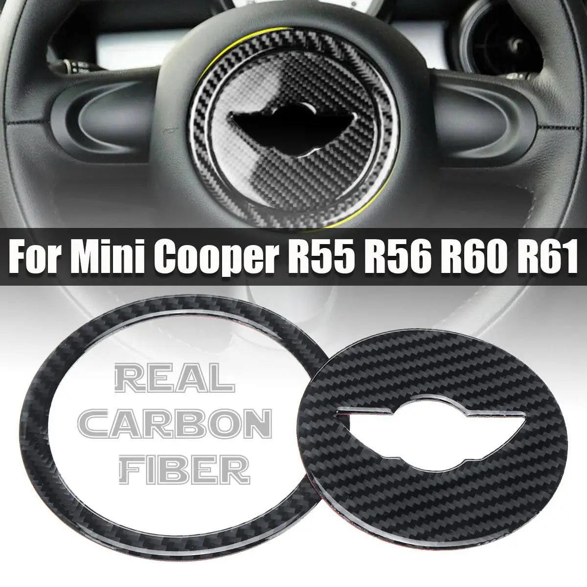 2 шт. наклейки на руль из углеродного волокна Накладка для Mini Cooper Clubman R55 R56 Countryman R60 Paceman R61 аксессуары
