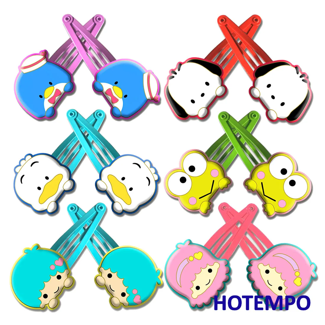 Япония Kawai мультфильм Keroppi Kuromi Мелодия пурин Pochacco Maru Sam LittleTwinStars милые шпильки для волос для девочек зажим для девочек подарок